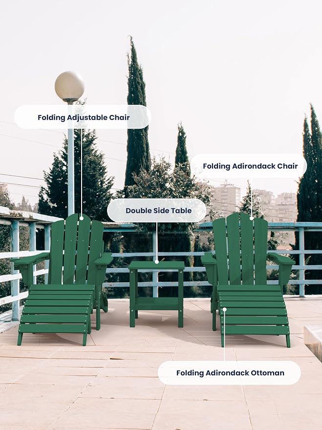 KINGYES Folding Adirondack Ottoman - Image 6