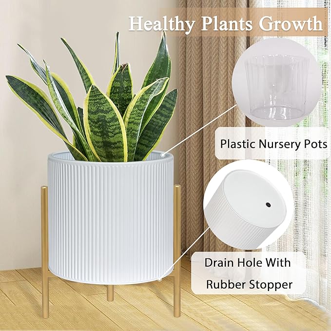 ARNIS Modern Planter Pots, Decorative Floor Planters, Metal Pots - Image 4