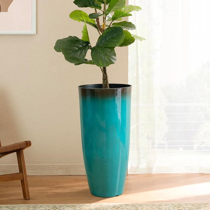 Glitzhome 30" H Tall Outdoor Planter, Plastic Large Flower Pots - Image 5