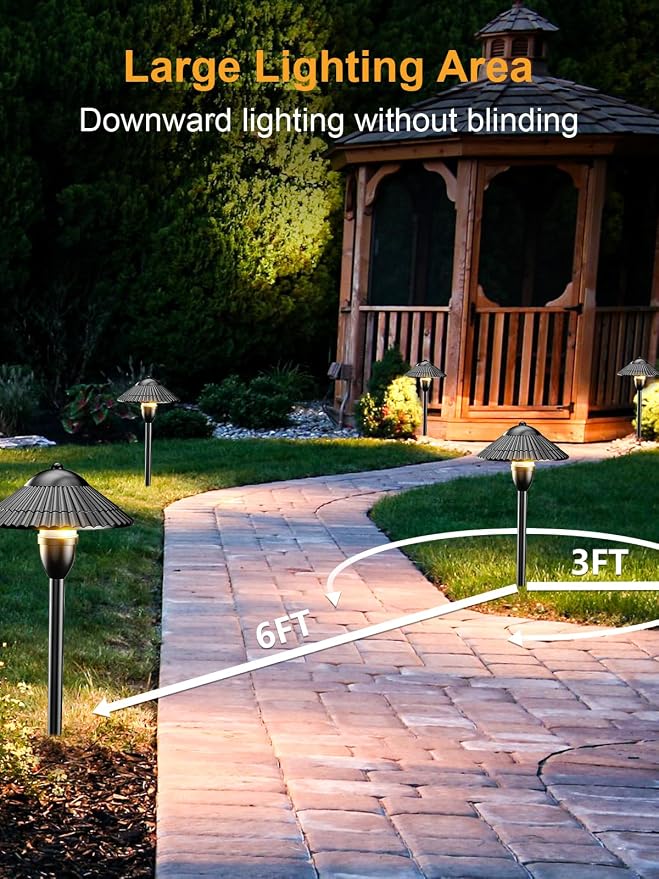 ZUCKEO LED Landscape Lighting Low Voltage Pathway Lights 12V 24V Landscape - Image 4