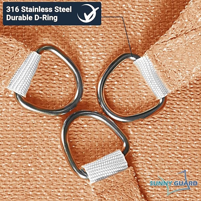SUNNY GUARD Custom Size 10'x18' Peach Fuzz Sun Shade Sail Rectangle UV Block - Image 6