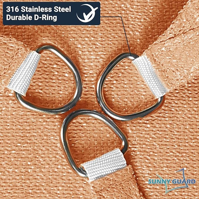 SUNNY GUARD Custom Size 6'x15' Peach Fuzz Sun Shade Sail Rectangle UV Block - Image 6