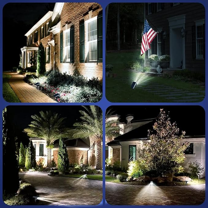 EIUIO Solar Outdoor Lights, 3 Lighting Modes Solar Spot Lights Outdoor - Image 2