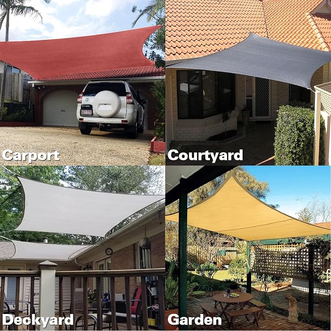 KANAGAWA 14'X15' Rust Red Custom Size Sun Shade Sail Rectangle UV Block Canopy - Image 7