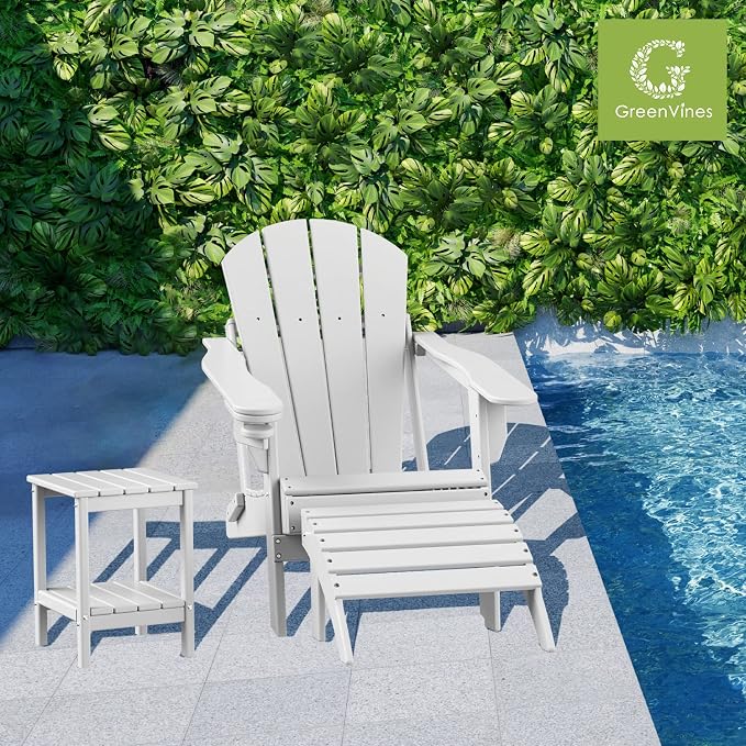 GREENVINES Adirondack-Outdoor-Side-Table | 14 x 13 Inches | HDPE Plastic | All - Image 2