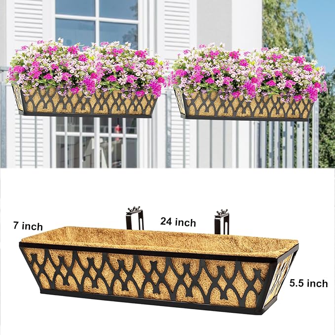 4 Pack 24 Inch Window Boxes Planters - Image 6