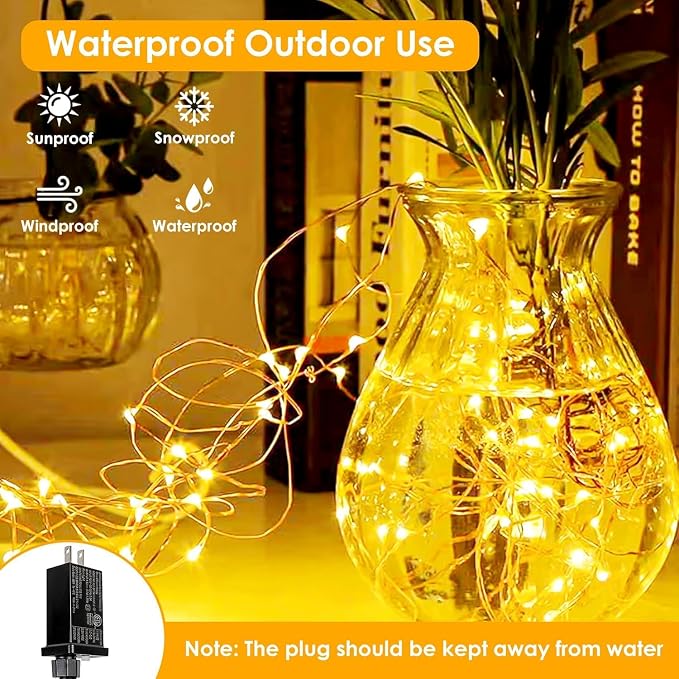 Extra Long 99Ft 300 LED Fairy Lights Plug in, Waterproof String Lights Outdoor - Image 2
