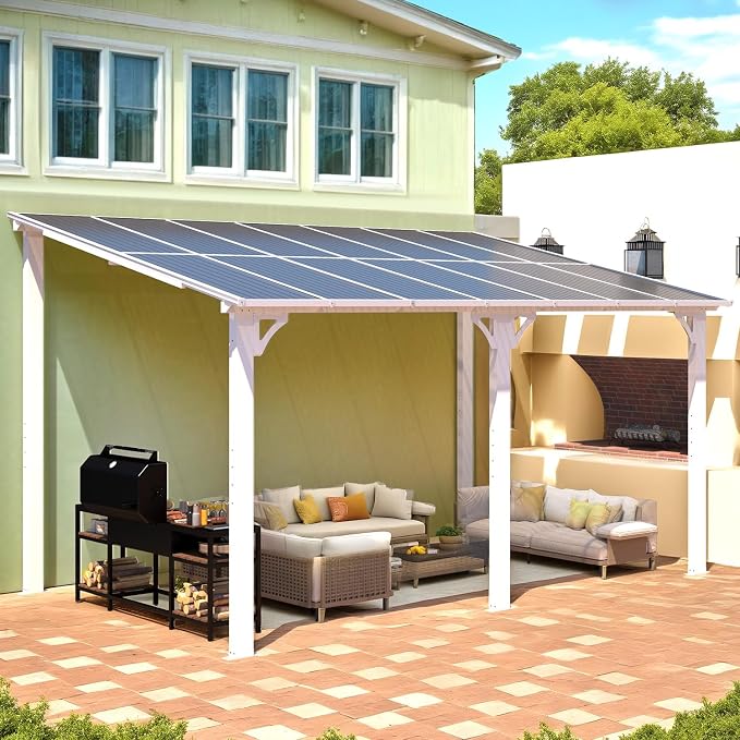 AECOJOY 14' x 8' White Gazebo Outdoor Pergola - Image 4