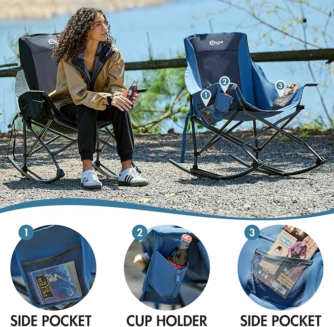 Portal Outdoor Rocking Chair Camping Folding Portable Rocker - Image 6