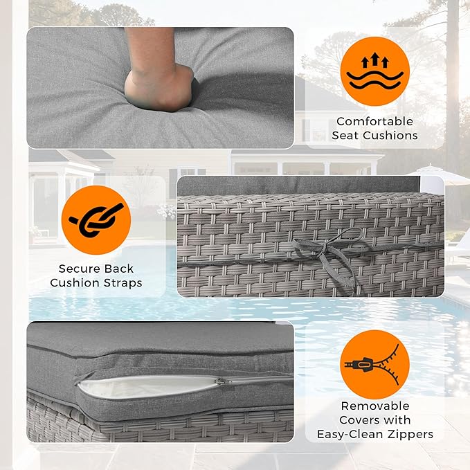 12-Seat Modular Patio Furniture Set – Outdoor Wicker Sectional Sofa - Image 6