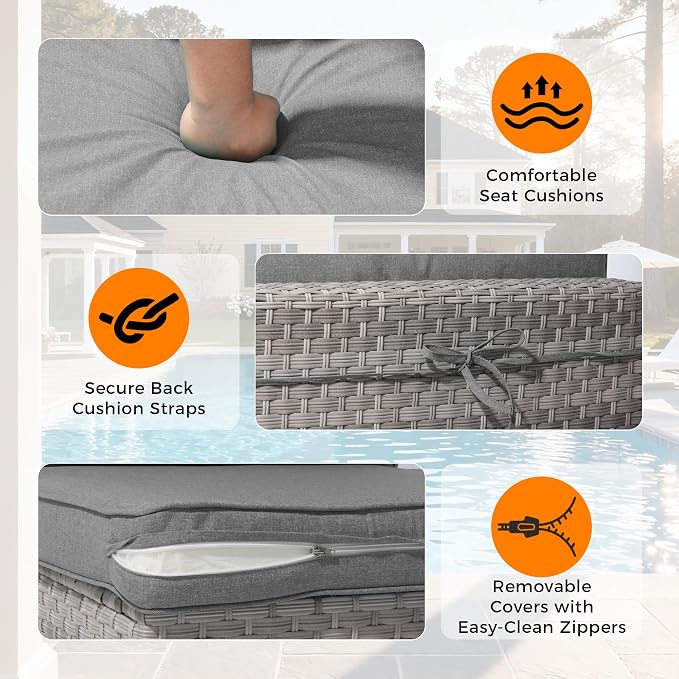 10-Seat Outdoor Wicker Patio Furniture Set - Image 6