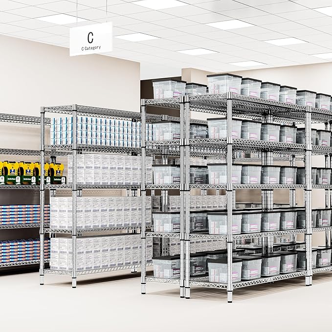 2800 LBS 59" W 4 Tier Storage Shelves Rack Metal Wire Shelving Unit, Storage - Image 5