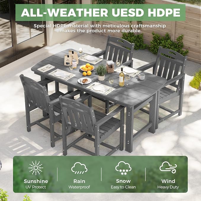 HDPE Outdoor Patio Dining Set - Image 3