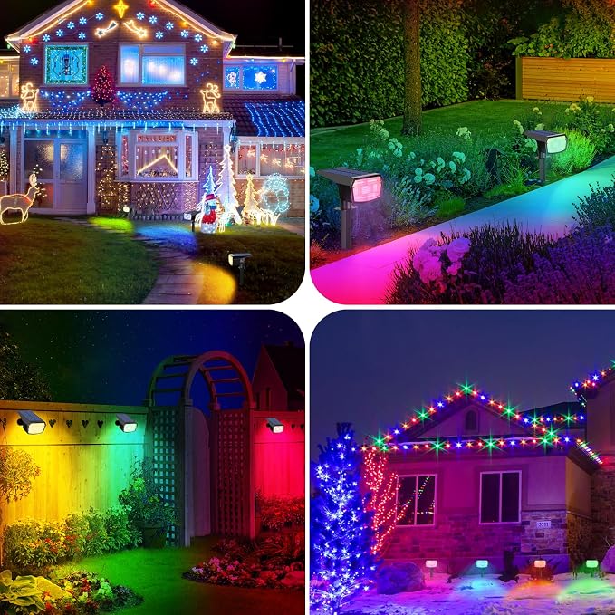 Sucolite 6-Pack Solar Spot Lights Outdoor Waterproof IP65, 3 Lighting Modes - Image 9