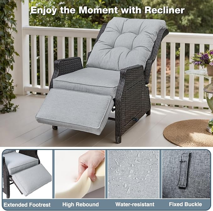 Outdoor Indoor Wicker Recliner - Image 4