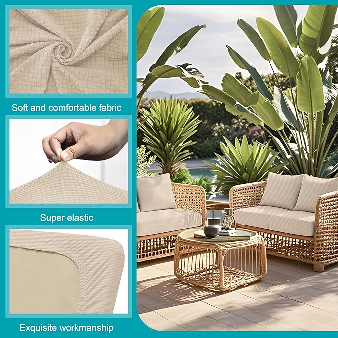 12Pcs Stretch Patio Cushion Covers, Outdoor Couch Covers Replacement, Outdoor - Image 3