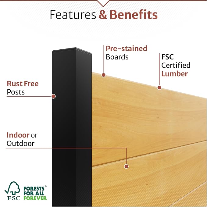 5ft H x 3.2ft W No Dig Enclo Fairmont Cedar Wood Privacy Screen, Great to Hide - Image 3