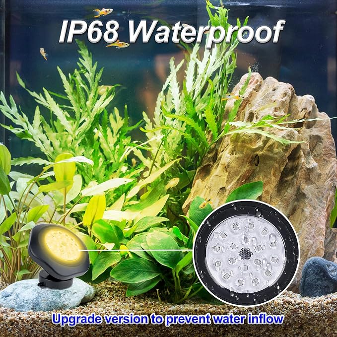 Solar Pond Lights, 3000K Warm White LED Underwater Submersible Fountain Light - Image 5