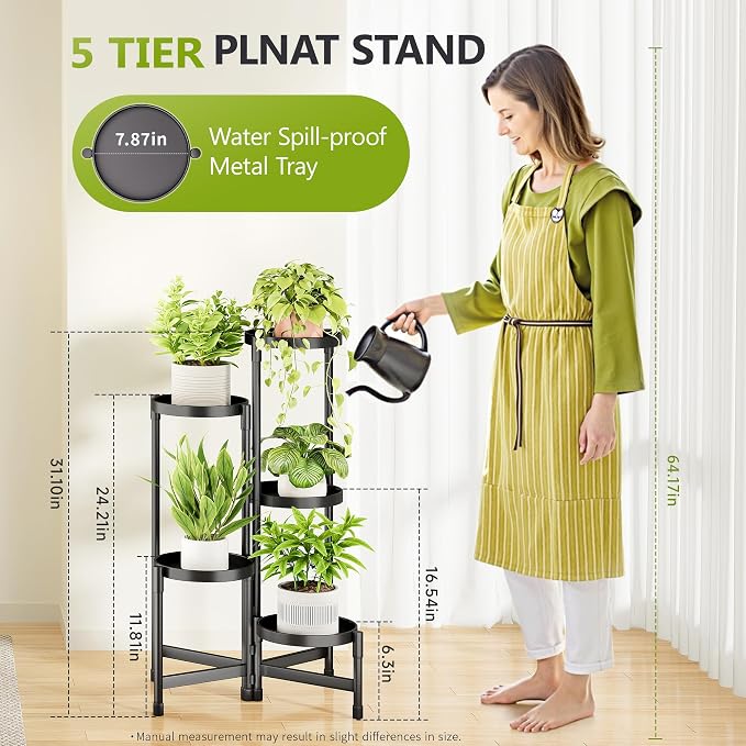 5 Tier Plant Stand Indoor, Tiered Plant Stand Outdoor - Image 2
