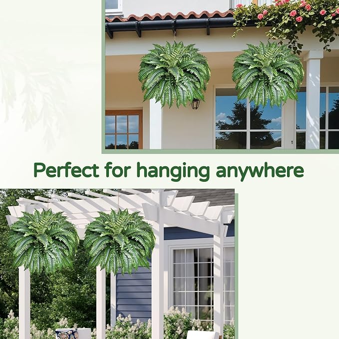 2 Pack Large 88 Leaves Artificial Ferns - Image 6