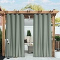 NICETOWN 2 Panels Waterproof Outdoor Curtains Fixed Grommet & Back Tab on Top & by NICETOWN