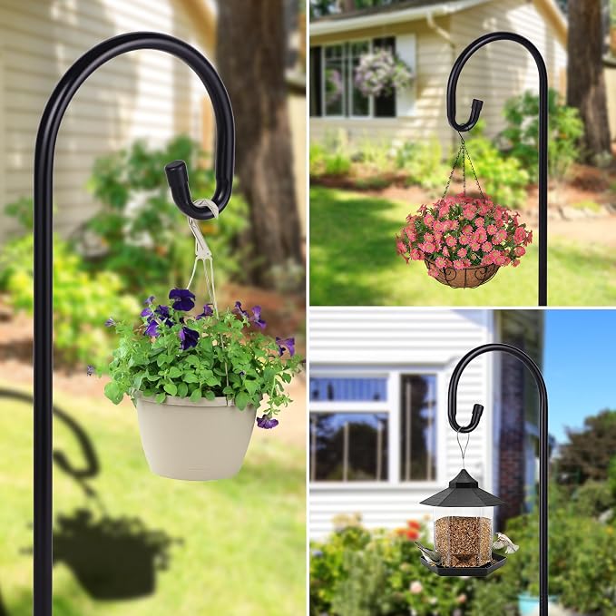 Ottsuls Bird Feeder Pole, 2 Pack 76 Inch Shepherds Hooks - Image 2