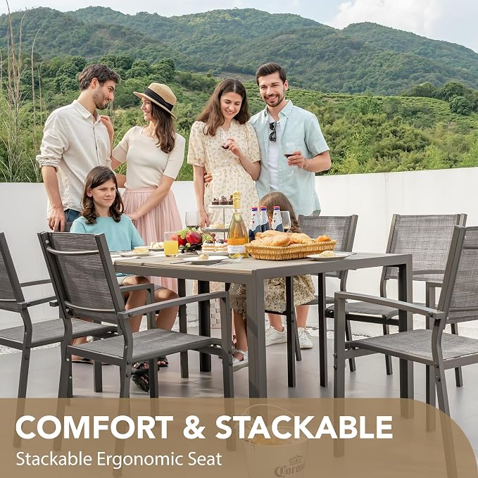 Devoko Patio Dining Set 7 Piece Outdoor Furniture - Image 6