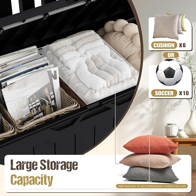 80-Gallon Outdoor Storage Bench - Image 4