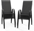VINGLI Patio Chairs Set of 8 – Stackable Outdoor Dining Chairs by VINGLI