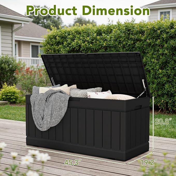 Devoko 78 Gallon Deck Box, Waterproof Resin Outdoor Storage Box - Image 7