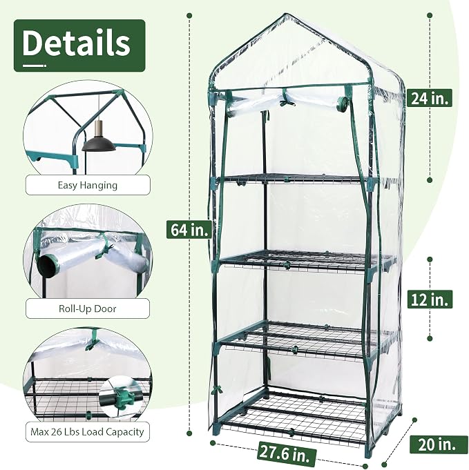 4 Tier Mini Greenhouse for Outdoor Indoor, Waterproof Heavy Duty Small - Image 5