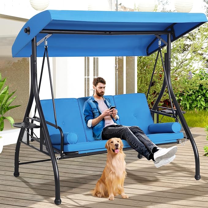 Grepatio 3-Seat Outdoor Porch Swing - Image 6