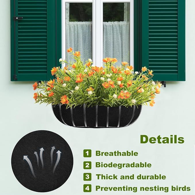 2PCS 36Inch Upgraded Planter Basket Liners Fabric Window Box Liners Felt Trough - Image 3