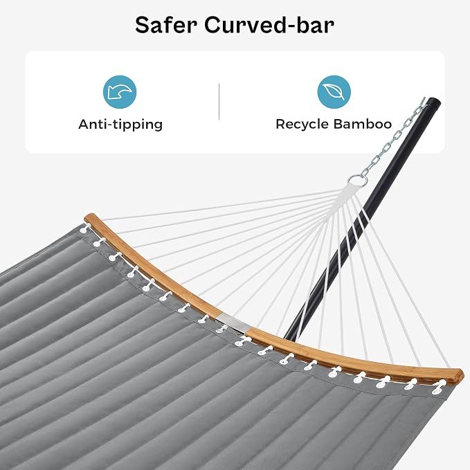SUPERJARE Hammock with Stand, 2 Person Heavy Duty Hammock Frame, Detachable - Image 7
