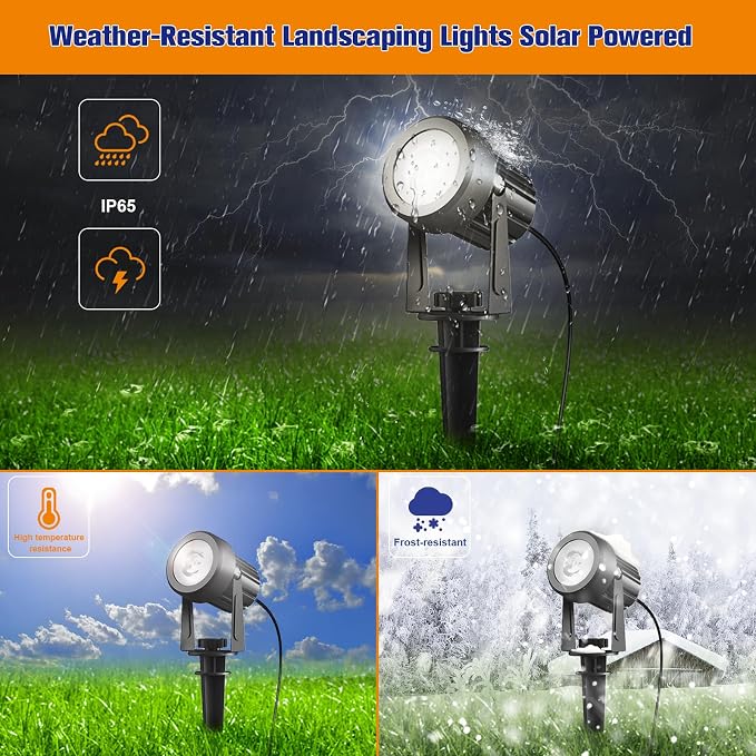 APONUO Solar Spot Lights Outdoor 6-in-1 Solar Landscape Lights Dusk to Dawn - Image 5