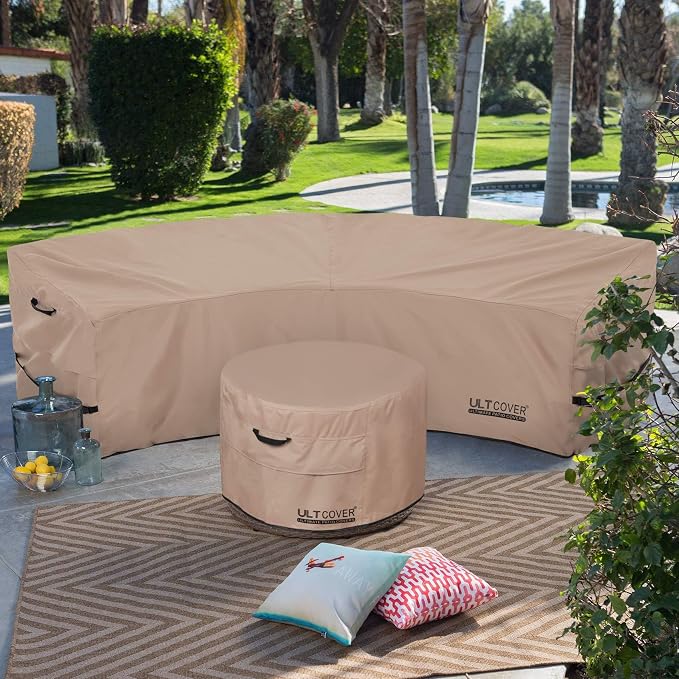 ULTCOVER Patio Curved Sofa Cover Waterproof - Image 6