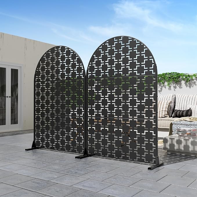 Casaphoria 72" H x 47" W Arched Metal Privacy Screen - Image 5