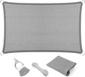 Eden's Decor Straight Flat-Edged Sun Shade Sail Rectangular 15' x 22' Grey by EdensDecorInc