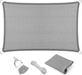 Eden's Decor Straight Flat-Edged Sun Shade Sail Rectangular 12' x 17' Grey by EdensDecorInc