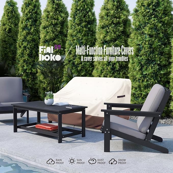 3-Seater Outdoor Sofa Cover, 76Wx32Dx31H inches Outdoor Furniture Covers - Image 9