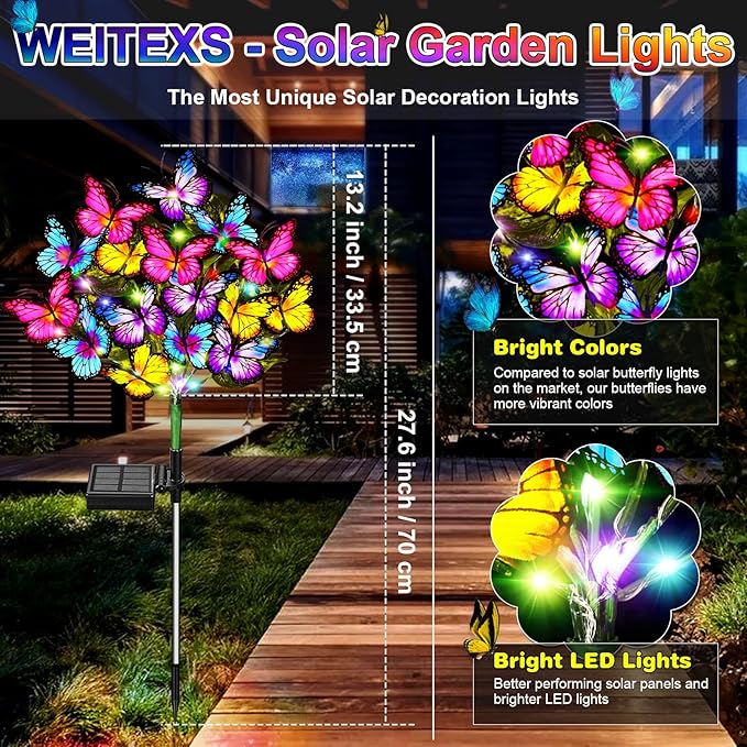 Solar Garden Lights Outdoor Waterproof Solar Lights 2 Pack - Image 2