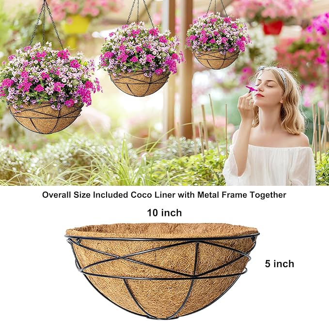 2 Pack 10 Inch Hanging Planters - Image 5