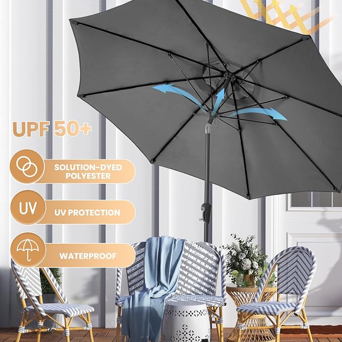 Ayge 9FT Large Outdoor Patio Umbrella Market Table Umbrella-UV Resistant - Image 5