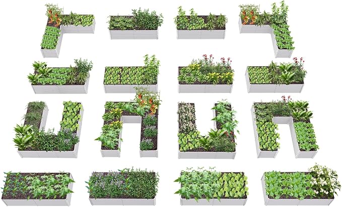 A ANLEOLIFE Set of 16, 18 Inch Tall Galvanized Raised Garden Beds Kit, by AAnleolife
