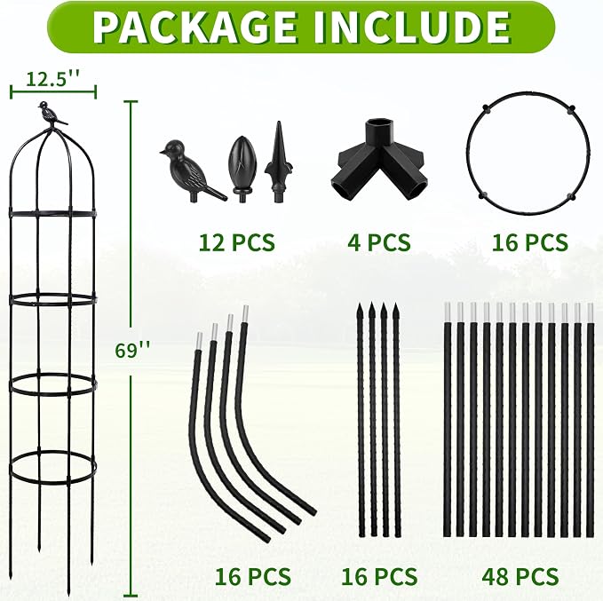 4-Pack 6FT Garden Obelisk Trellis - Image 2