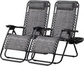 Nazhura Set of 2 Relaxing Recliners Patio Chairs Adjustable Steel Mesh Zero by NazhuraGoodCompanionAtHome