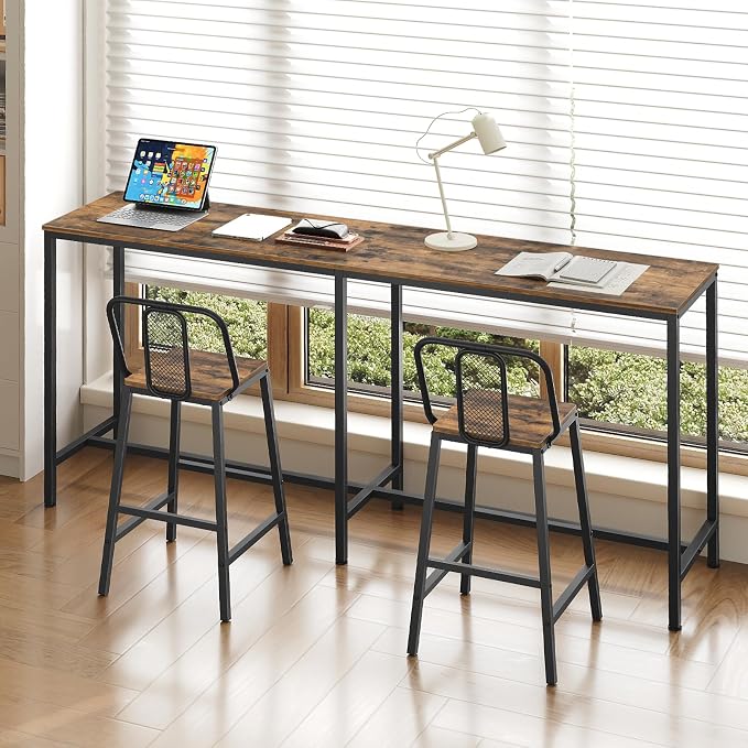 70.8" Long Bar Table, Counter Bar Height Table, High Top Table, Rectangular - Image 4