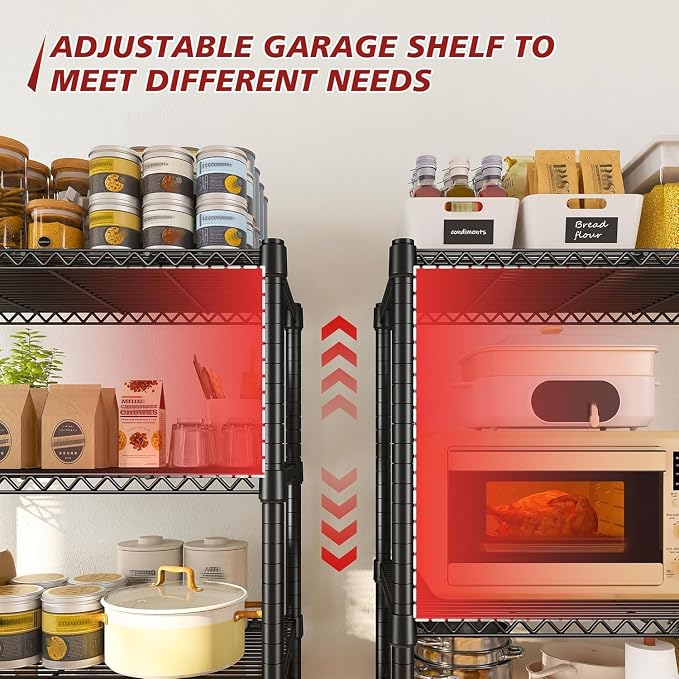Xcity Storage Shelves, 6 Tier Heavy Duty Metal Shelving Unit, 2400 LBS Capacity - Image 3