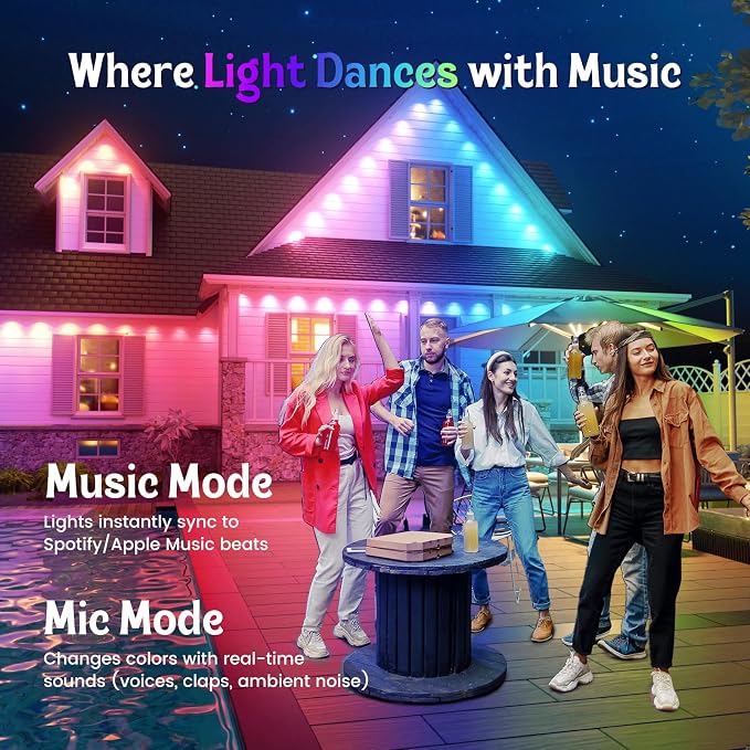 Fitop Permanent Outdoor Lights, 200FT RGB Smart LED Eaves Light, IP67 - Image 6