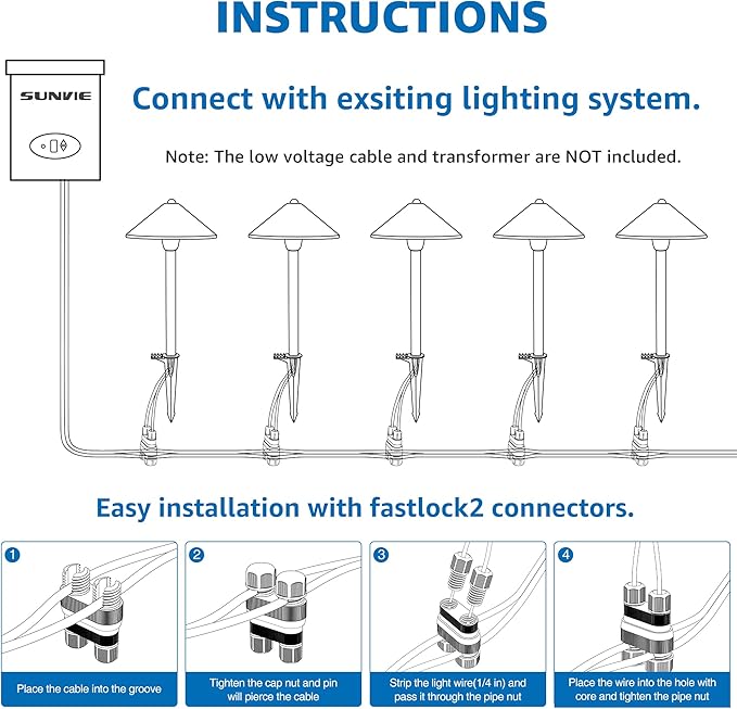 SUNVIE LED Low Voltage Pathway Lights 3W 3000K Pathway Lighting 12-24V Low - Image 6